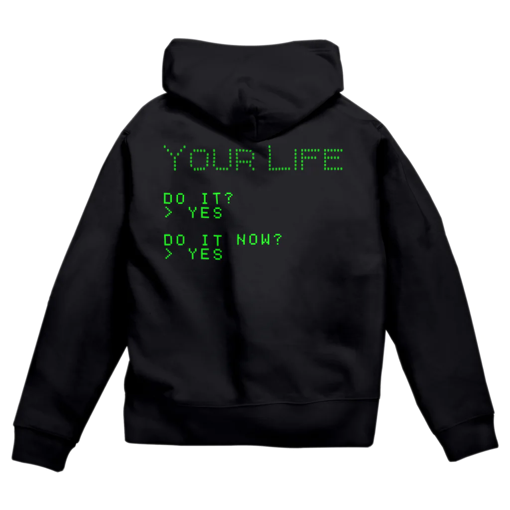 Flat Engine Suzuri ShopのYOUR LIFE ジップパーカー