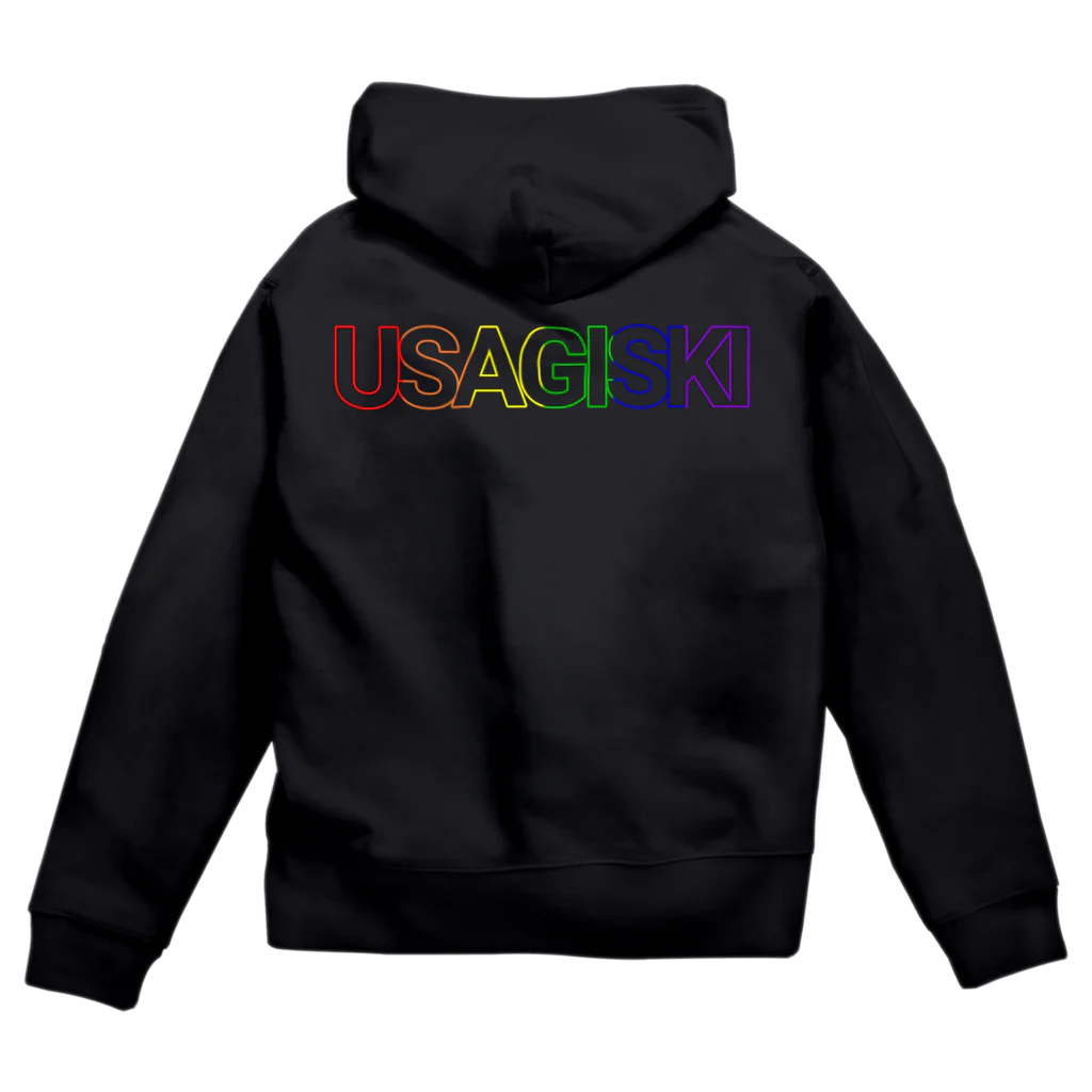 【USAGISKI】(ウサギスキー)の両面印刷レインボーロゴジップアップパーカー Zip Hoodie