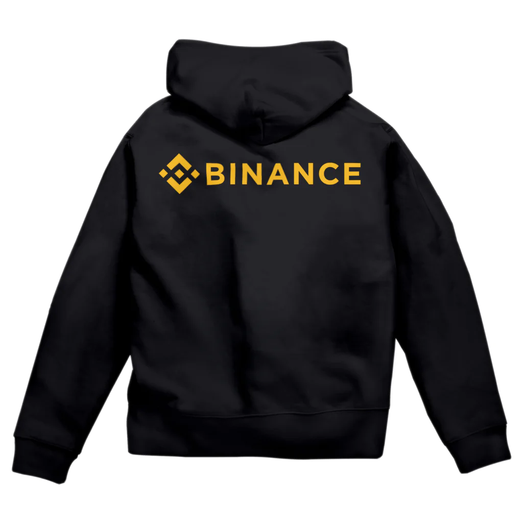 FUNNY JOKESのBINANCE-バイナンス- バックプリントデザイン（背面プリント） ジップパーカー