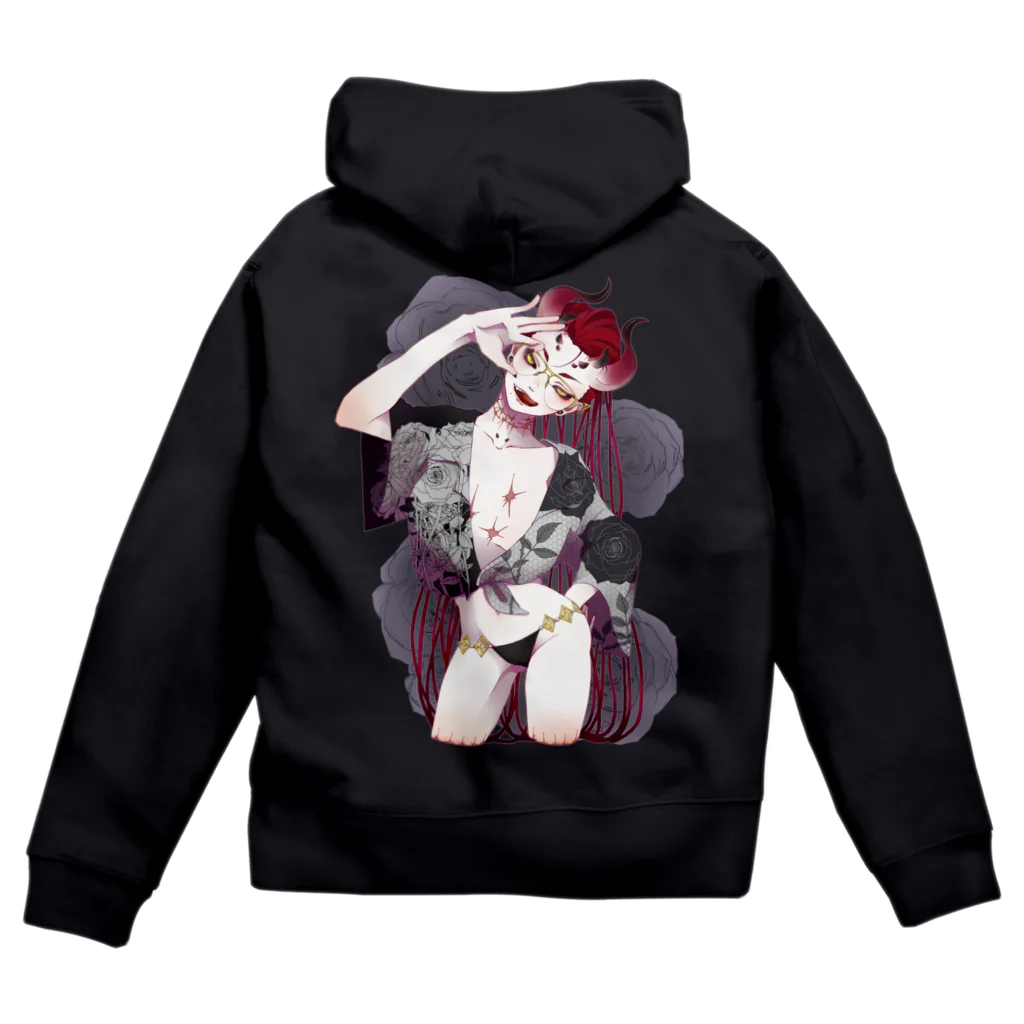 ちぐはぐ屋さんのアカオニちゃん Zip Hoodie