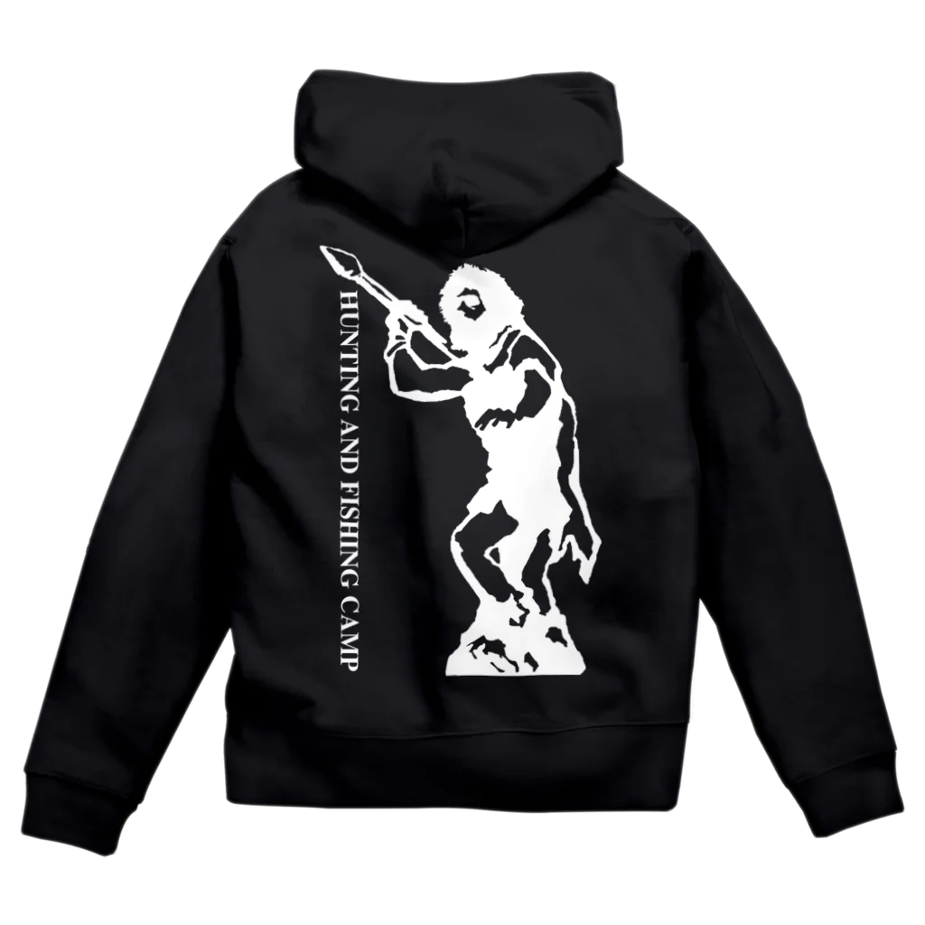 Hunting and Fishing CampのHunting and Fishing Camp ロゴ白 Zip Hoodie