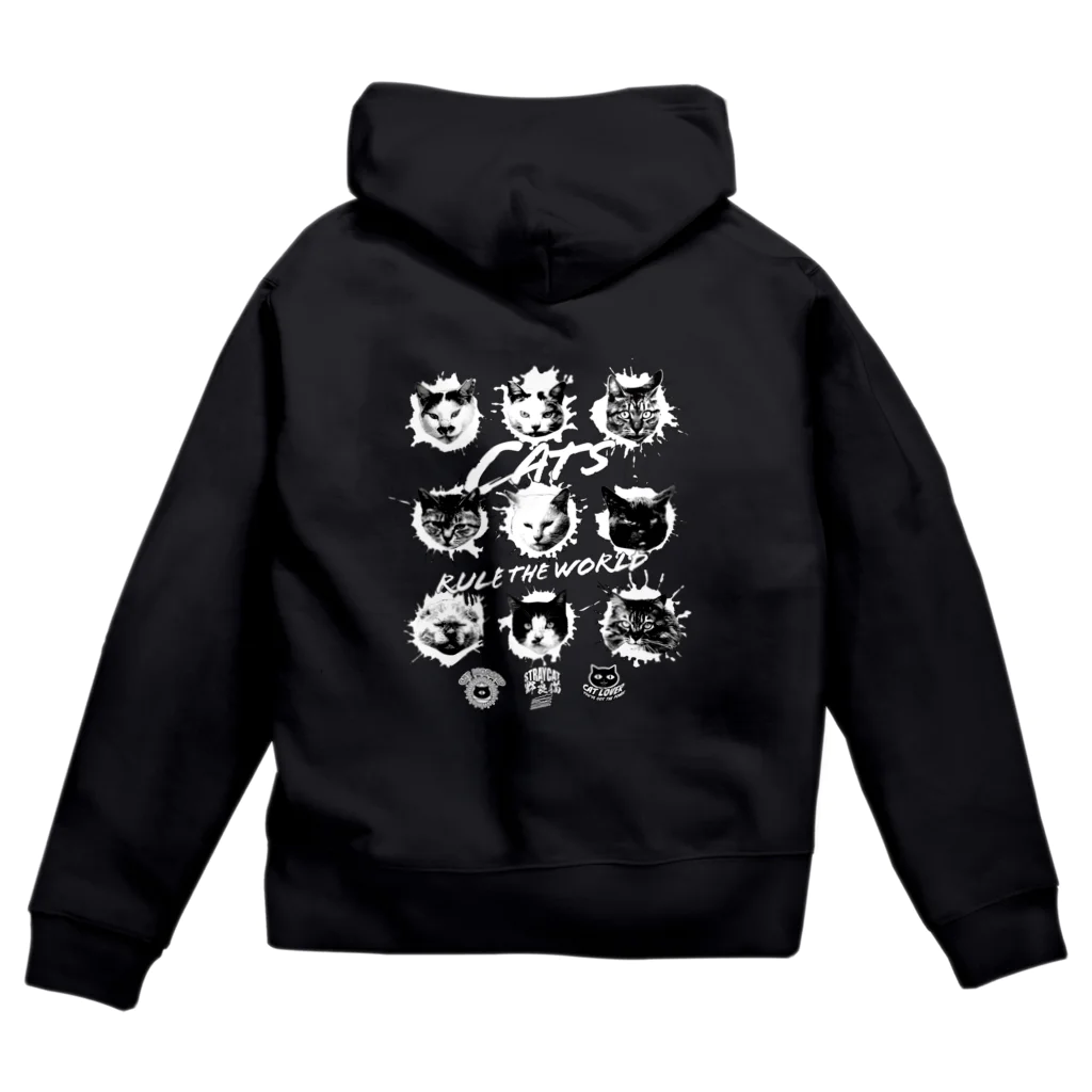 LONESOME TYPE ススの猫が世界を支配する9FACES（黒） Zip Hoodie