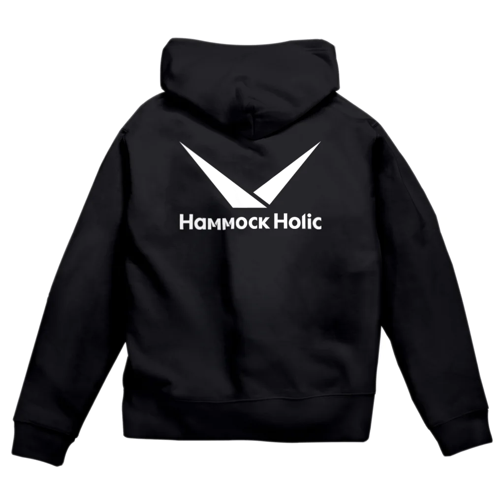 HAMMOCK HOLICの白ロゴシリーズ ジップパーカー