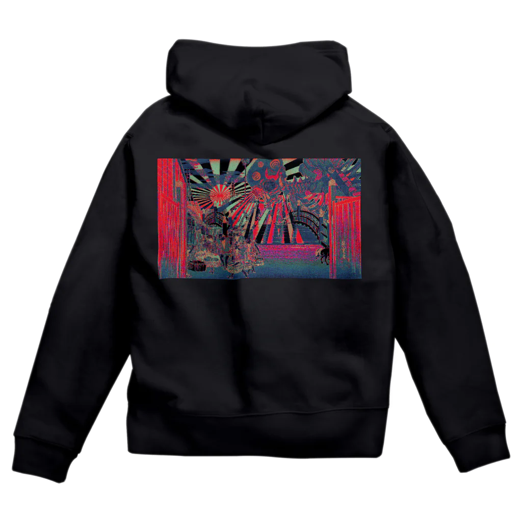 KIKI DOURAKUの浮世絵日本橋 Zip Hoodie