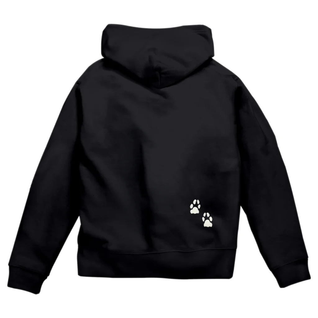 にゃんぽ　はぴねすの毛玉と遊ぶ猫　（白） Zip Hoodie