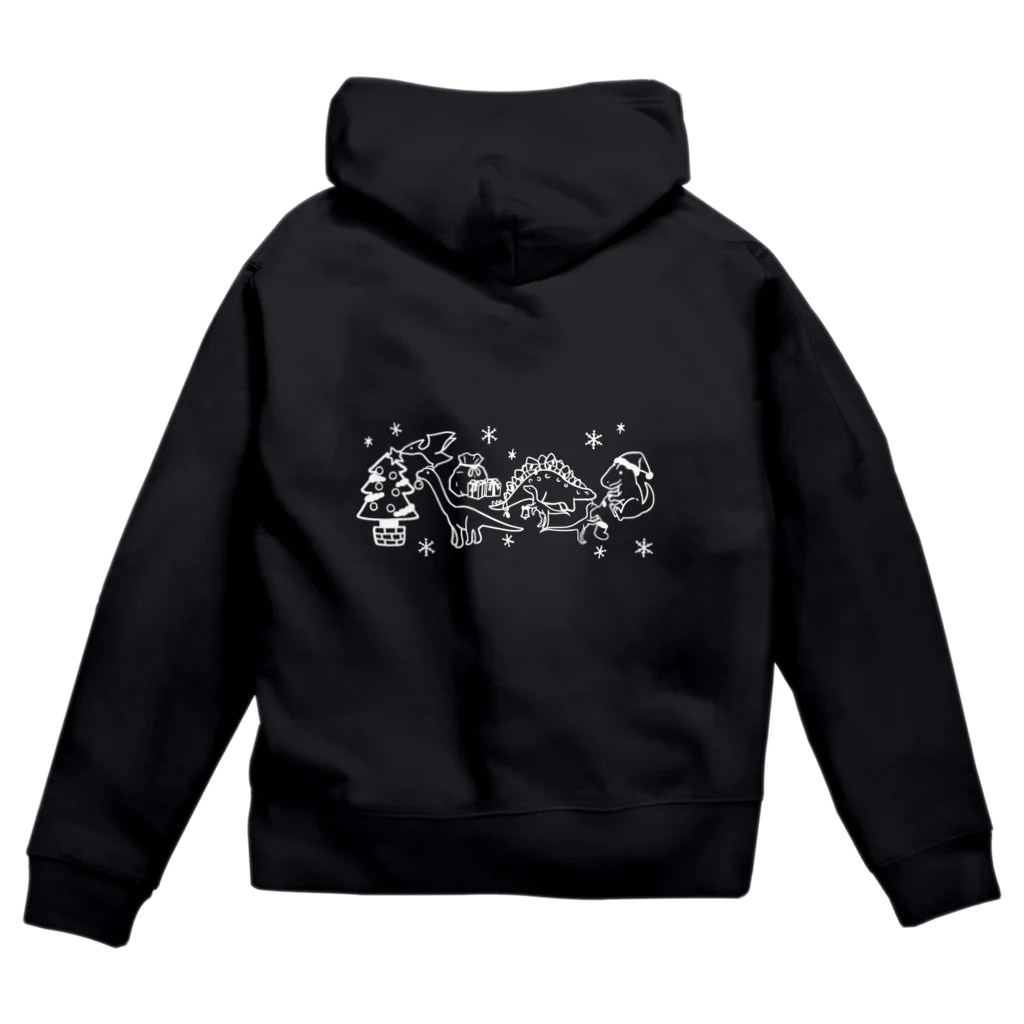 Andiamoの恐竜たちのクリスマス（白） Zip Hoodie