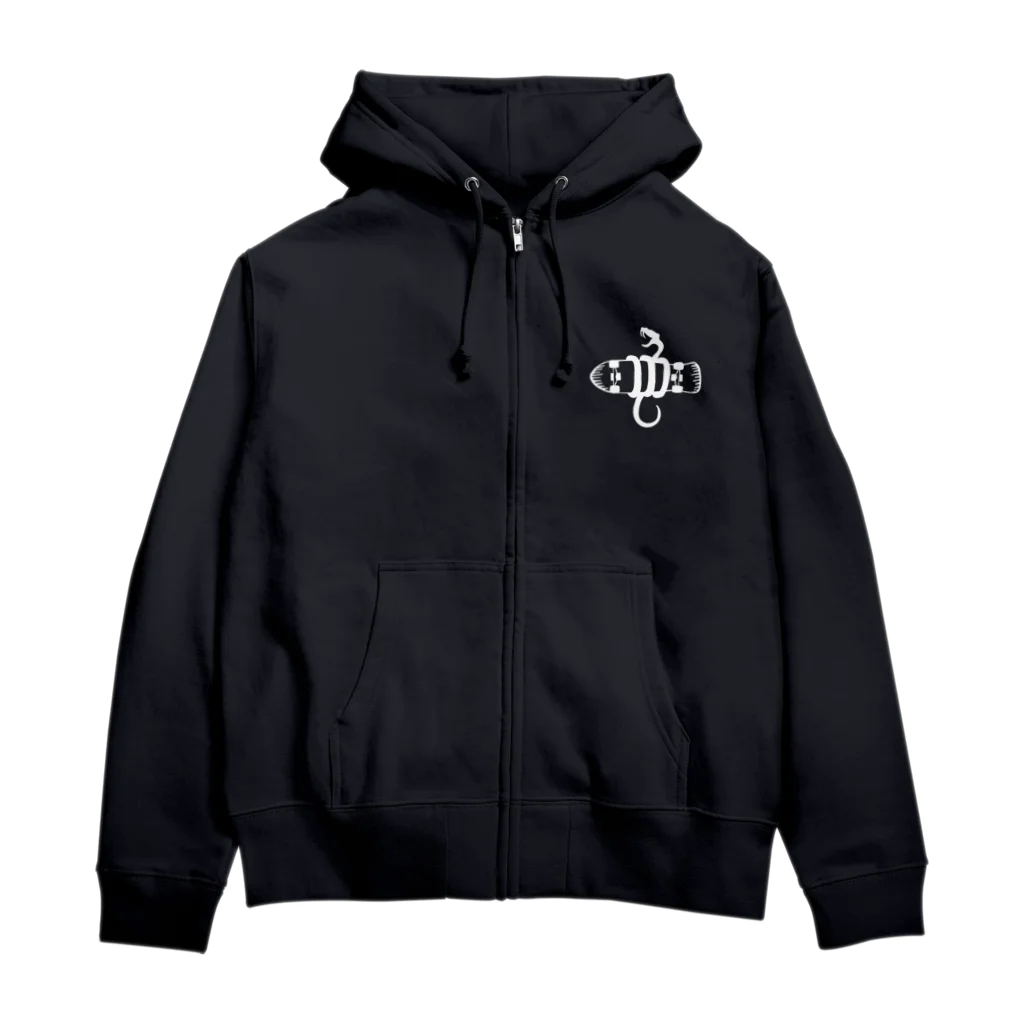 原ハブ屋【SUZURI店】のRustic Skatepark × ハブ拳 (A-SE) Zip Hoodie