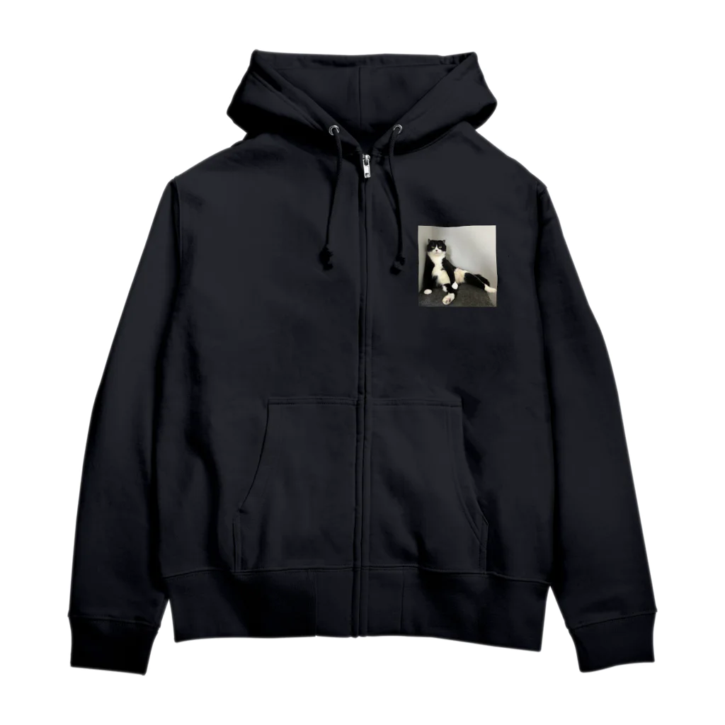 ネコまにあ 【12匹の猫➕うずら】のまめパパ Zip Hoodie