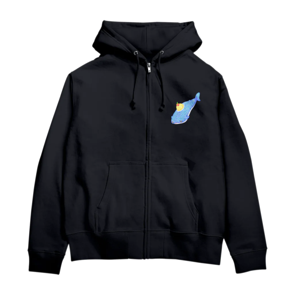 satoayaのアニマルカフェのシ―フードアニマル　クリームソーダジンベイ Zip Hoodie