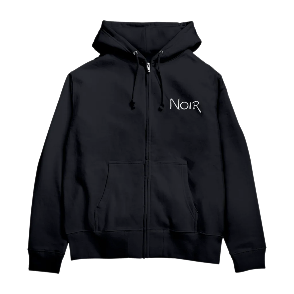 NOIR（ノアール）のNOIR　LOGO白 ジップパーカー