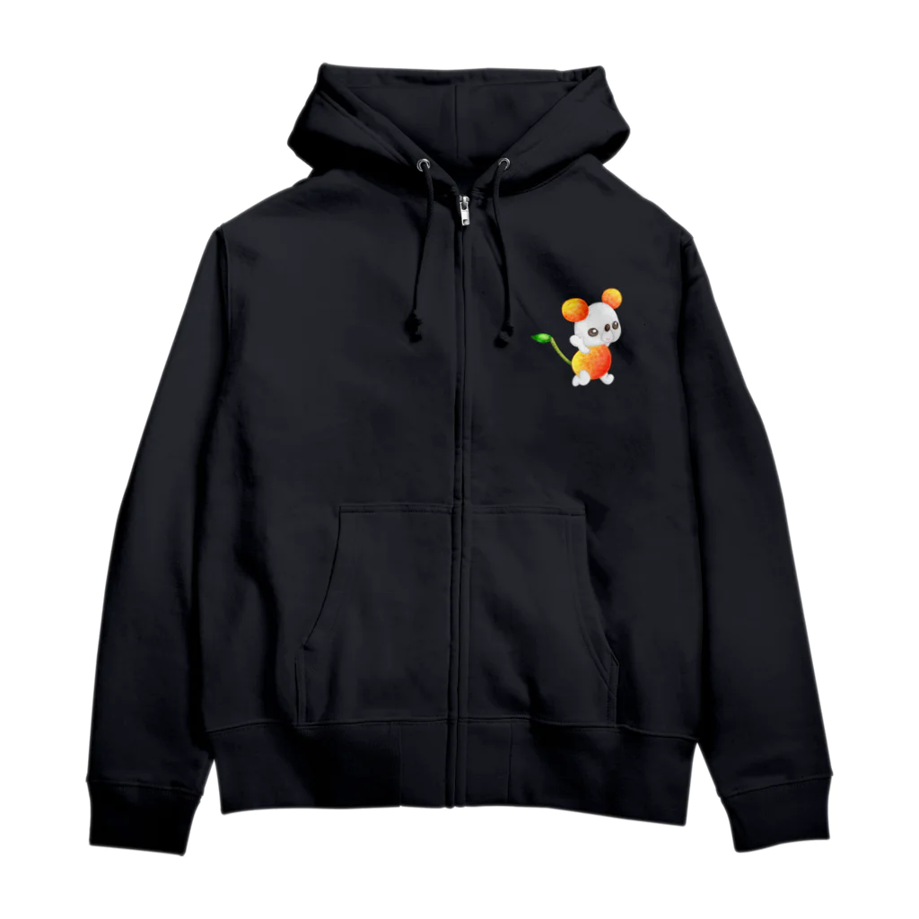 satoayaのアニマルカフェのフルーツアニマル　サクランボネズミ Zip Hoodie