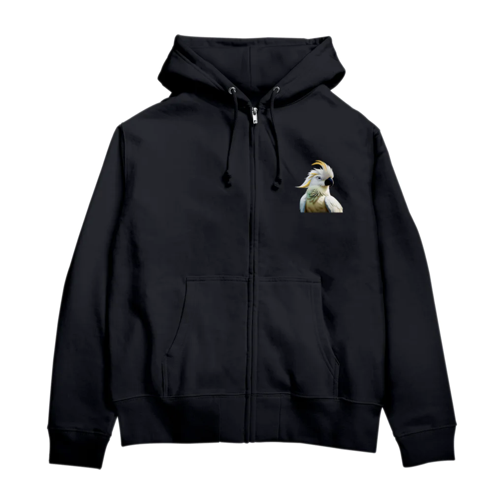 urimasuのシロビタイムジオウム（Sulphur-crested Cockatoo） Zip Hoodie