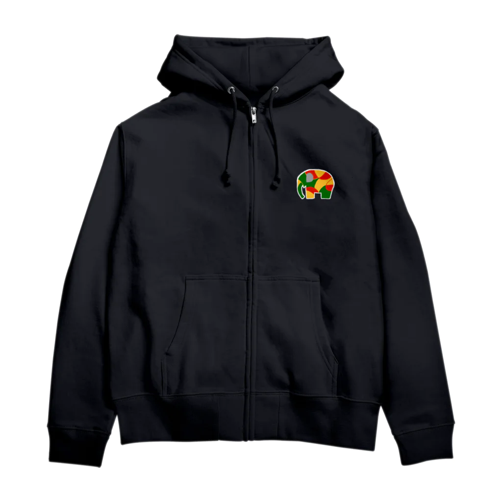 【KOTCH】 Tシャツショップのエレファント　レゲエ Zip Hoodie