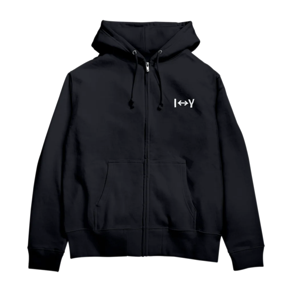 InconsistencY↔ConformitYのI↔Y(ホワイト) Zip Hoodie