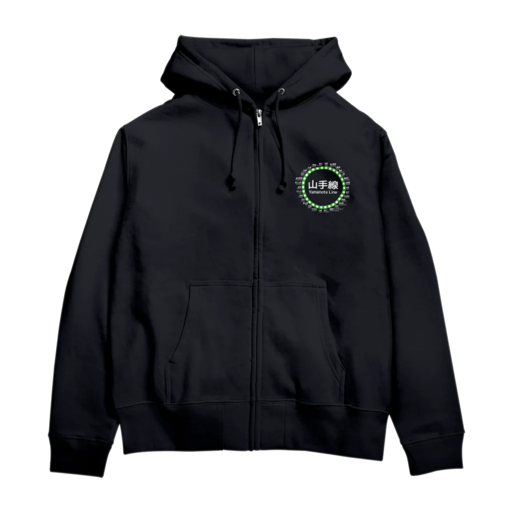 DRIPPEDのJR山手線路線図 白ロゴ Zip Hoodie