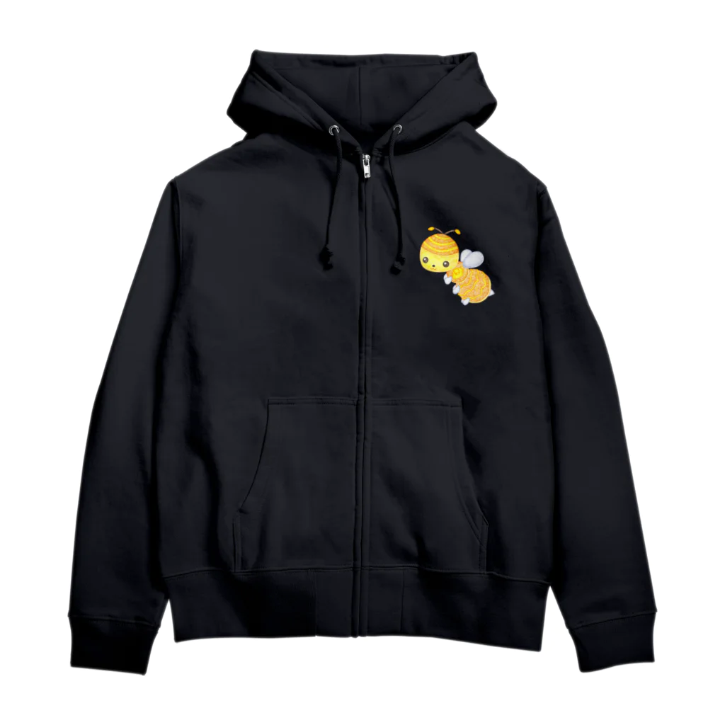 satoayaのアニマルカフェのフードアニマル　ホットケーキ蜂 Zip Hoodie