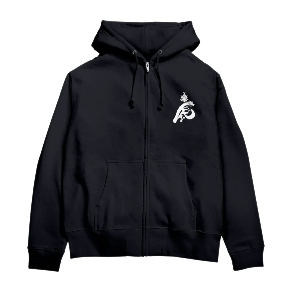 流戸家の製作所の辰年辰姫ホワイト Zip Hoodie