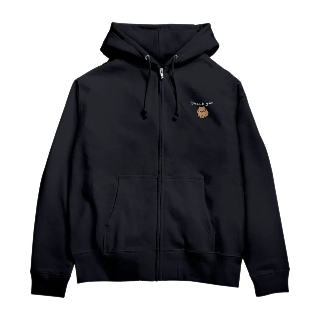 ウォンバット&うさぎのルイのありがとうウォンバット Zip Hoodie