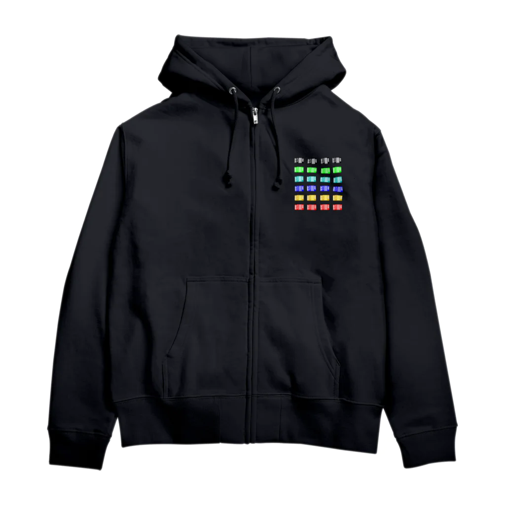 佐々木憲　ピアノ・アコーディオン・レトロゲーム実況のpixel accordion Zip Hoodie