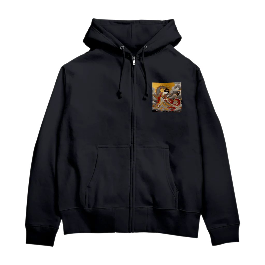 bycatの赤龍を従えた女神 Zip Hoodie