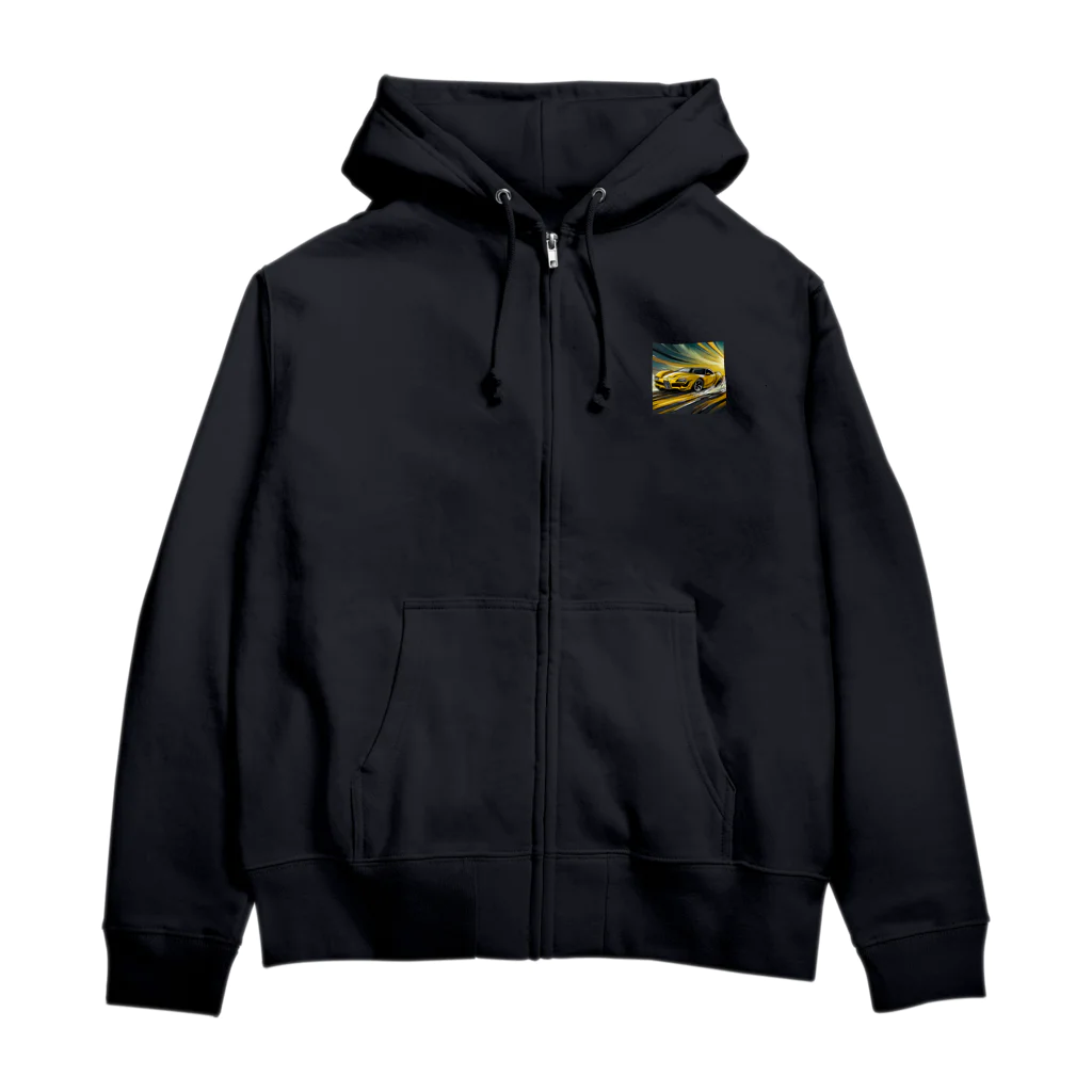 Try Anythingのイエロー スポーツカー コレクション Zip Hoodie