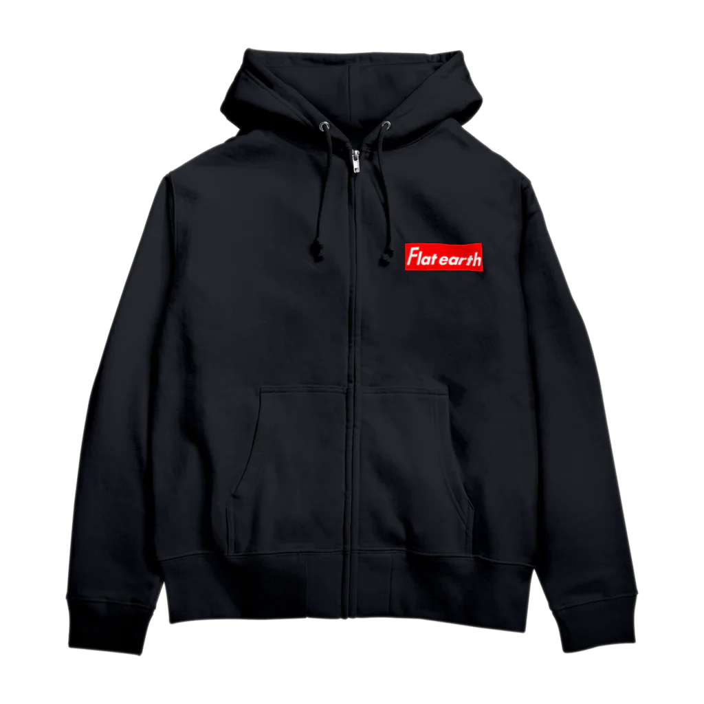 Mappila SHOPのFlatearth Box Logo (RED) フラットアース ボックスロゴ(レッド) Zip Hoodie