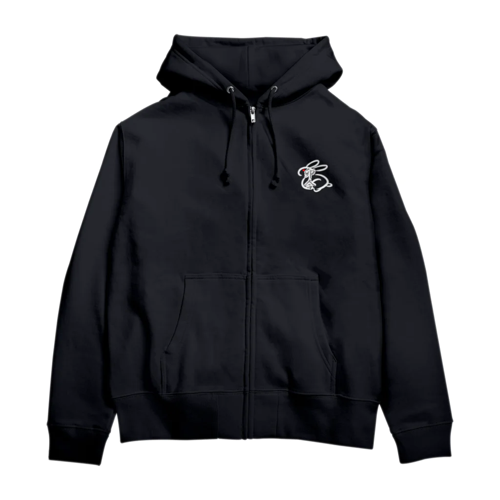 負兎マドクセの卯合ブラック Zip Hoodie