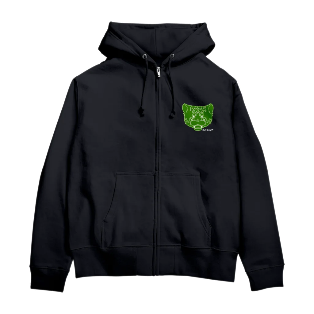 猫屋の唐草タイガー Zip Hoodie