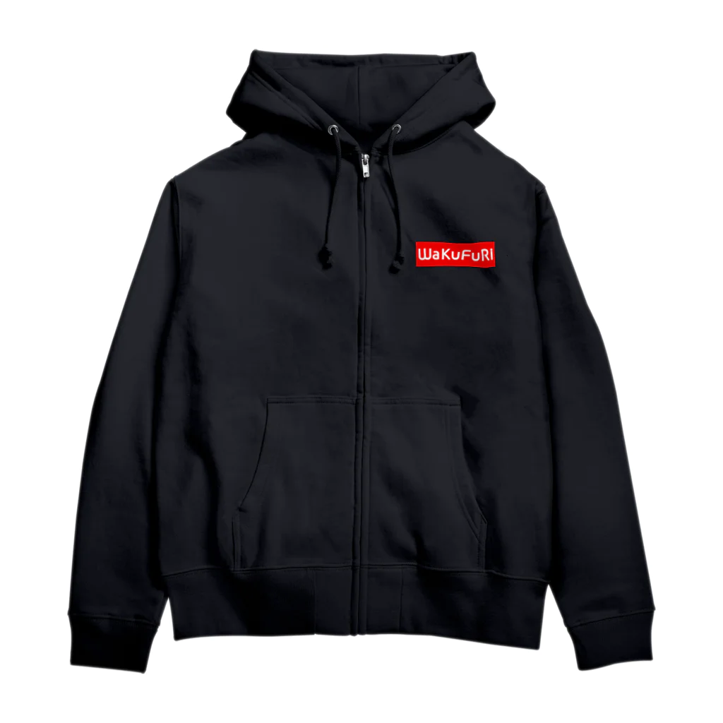 ワクフリ オリジナルグッズ ショップの赤い業務改善モデル Zip Hoodie