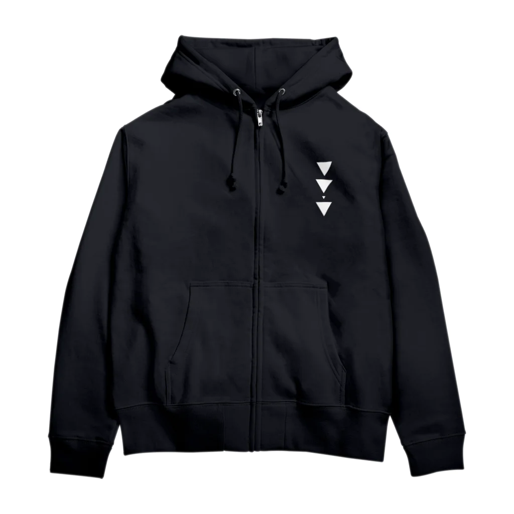 【三角形の穴】の▼3【逆三角形の穴】 Zip Hoodie