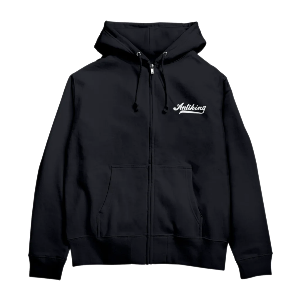 gugugustoreのAntiKing(白文字） Zip Hoodie