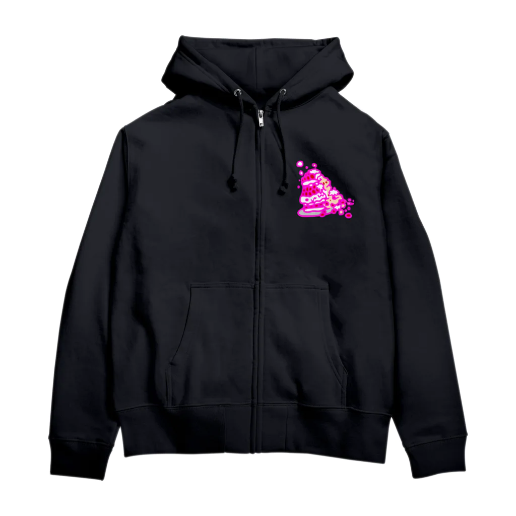 CHAX COLONY imaginariの【各10点限定】いたずらぐまのグル〜ミ〜(8/special2/pink×blackback) Zip Hoodie