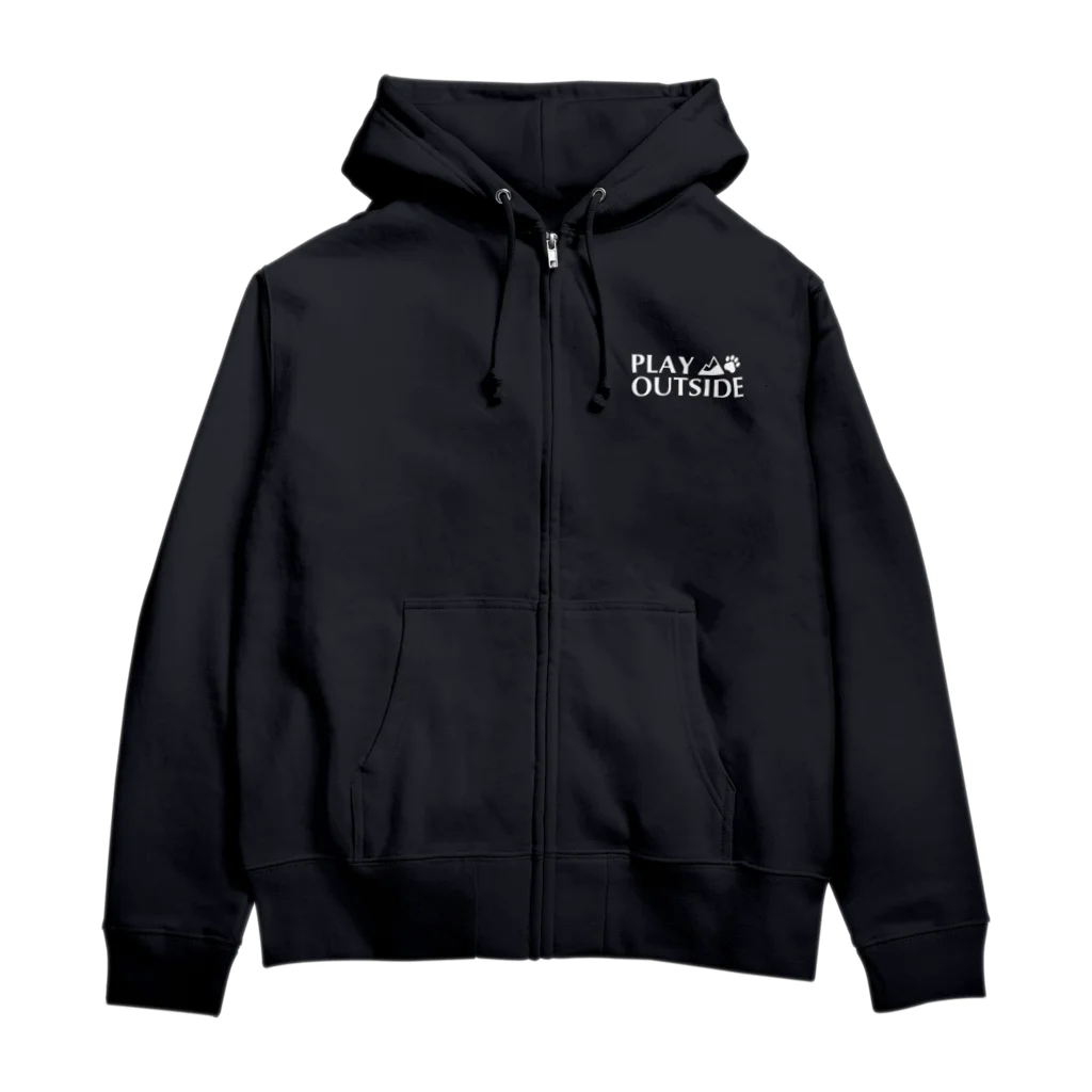 PLAY OUTSIDEのPLAY OUTSIDE ホワイトロゴジップパーカ Zip Hoodie