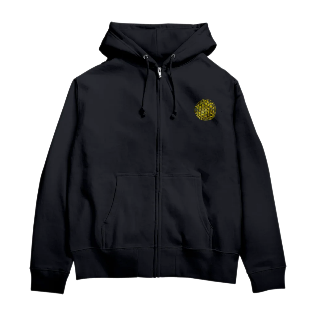 神聖幾何学屋のイエローダイヤモンド Zip Hoodie