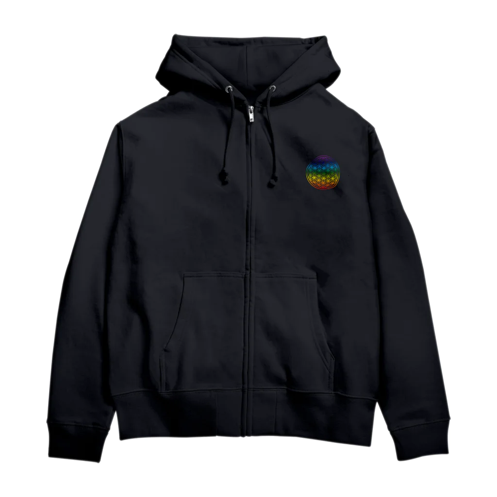 神聖幾何学屋のレインボー Zip Hoodie