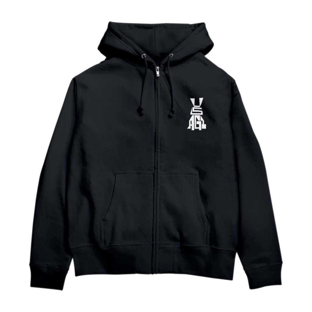 1110graphicsのUSAGI / 兎 Zip Hoodie