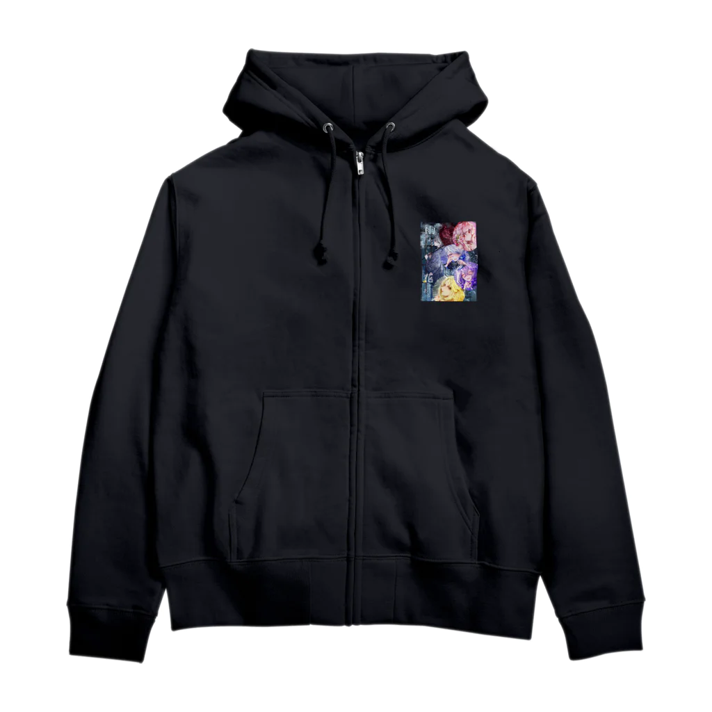 声劇会オリジナルグッズ店の雨があるから花があるパーカー Zip Hoodie