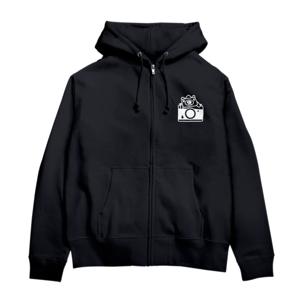 *citrineのカメラに乗ってるカメラクマオ(白) Zip Hoodie