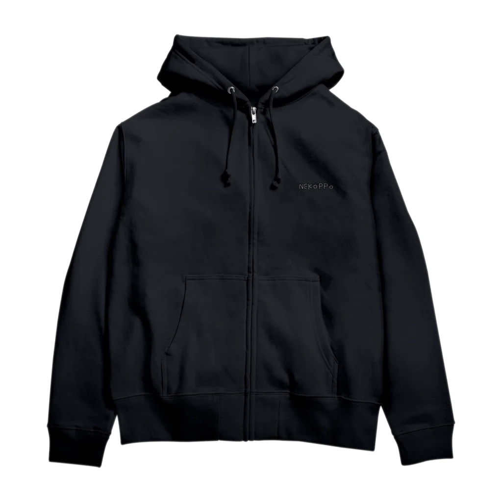 SKYの【濃色】ねこっぽ　充電中 Zip Hoodie