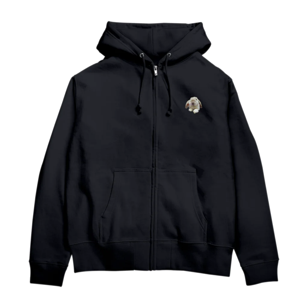 Rabbit Gretaの見つめ合うぐれたジップアップパーカー Zip Hoodie