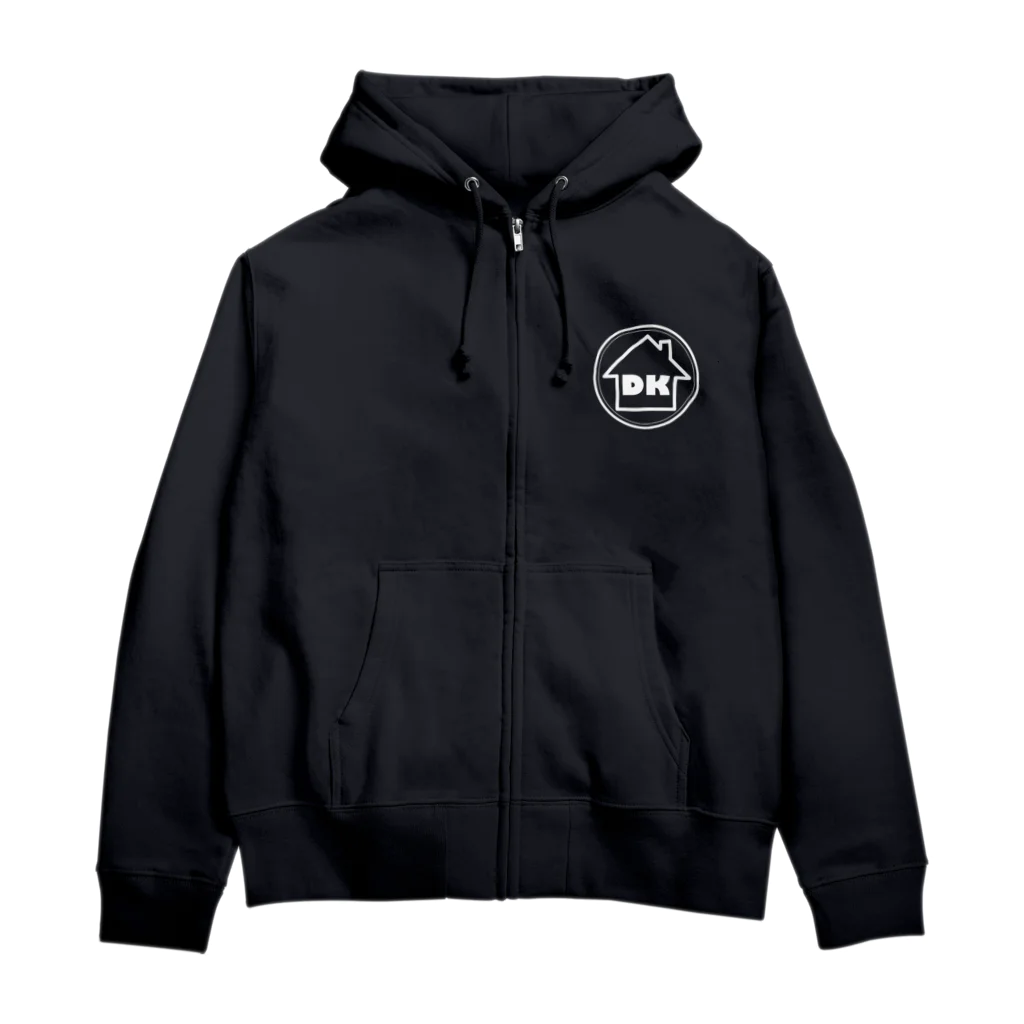 金山いなり・DKのDK ロゴジップパーカー(ホワイト) Zip Hoodie