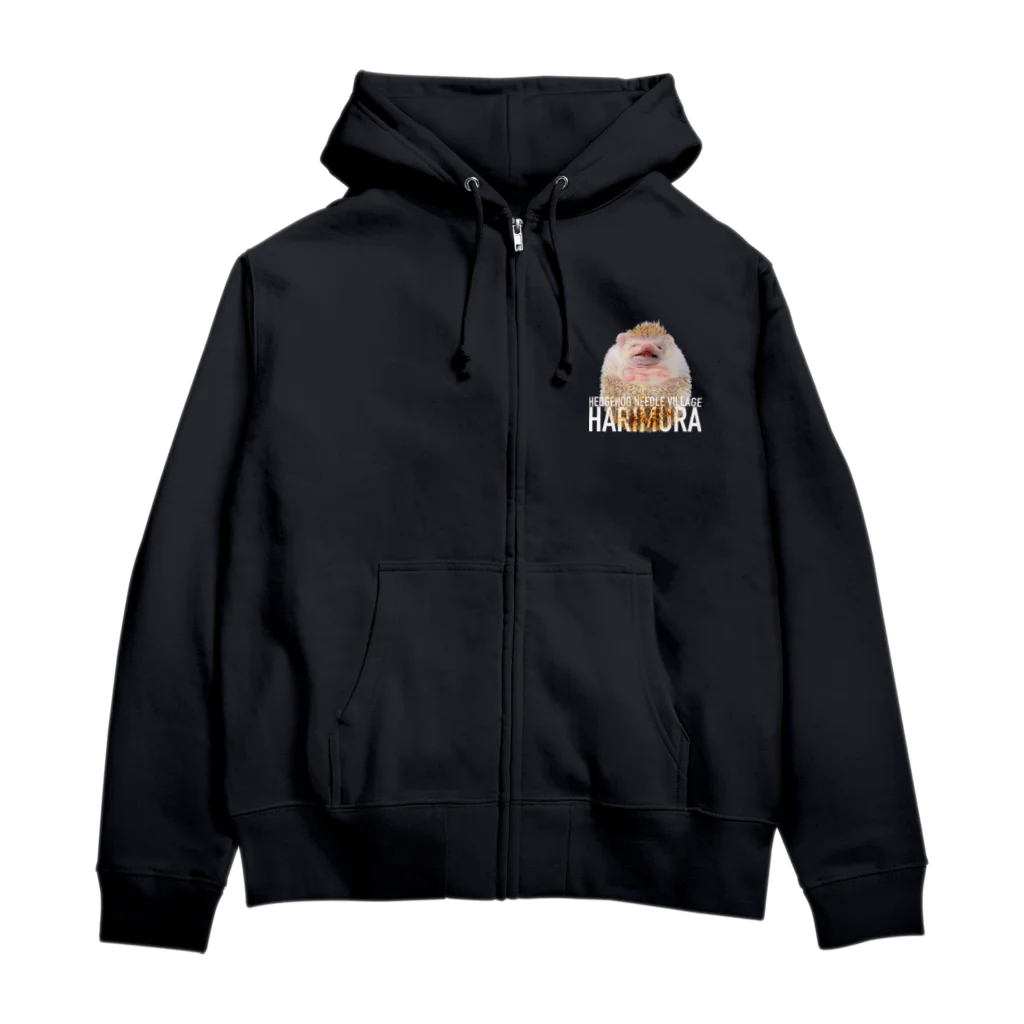 ハリネズミ針村のいがぐりハリネズミ針村（文字白） Zip Hoodie