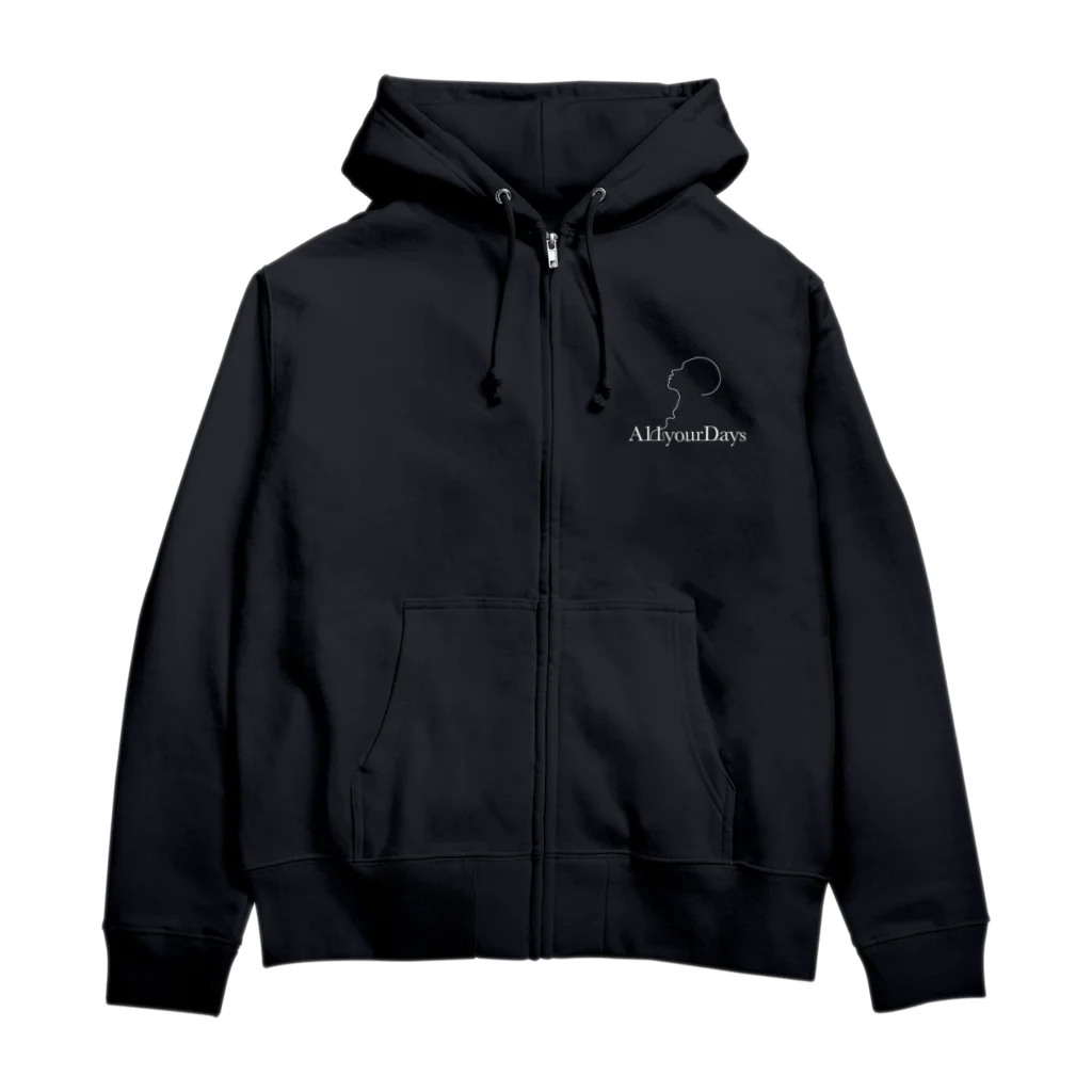 A11yourDaysの背面BOXロゴ パーカー Zip Hoodie