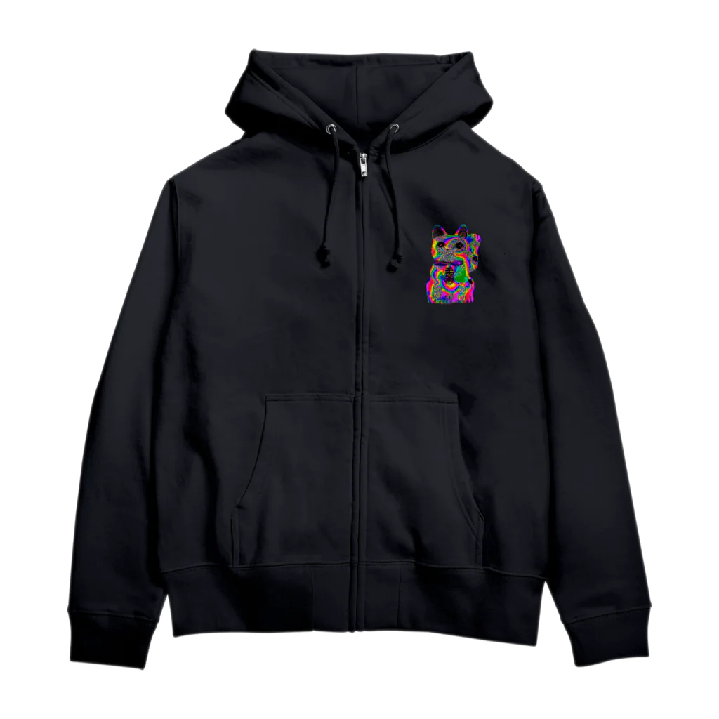 KIKI DOURAKUのドット招き猫 Zip Hoodie