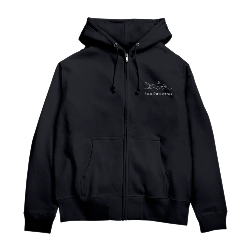 MUSEA（ミューゼア）の【黒・濃色】サメTシャツ（Shark conservation shirt） Zip Hoodie