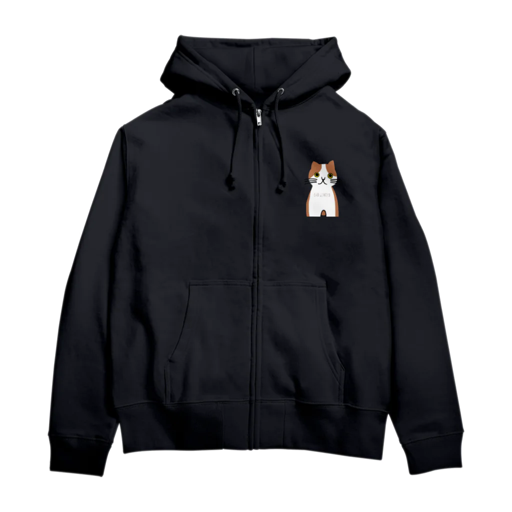 aiueoneko358の茶ハチワレちゃん Zip Hoodie