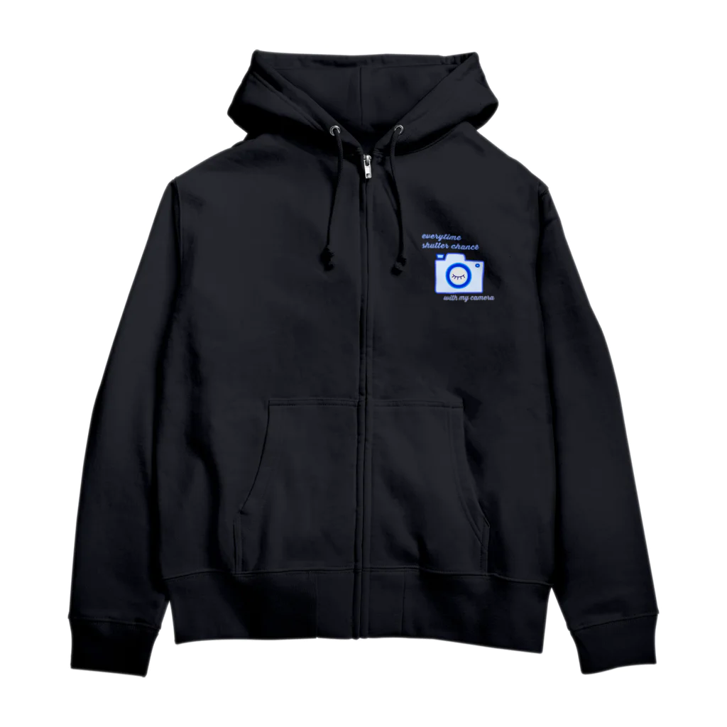 charlolのシャッターチャンス　ブルー Zip Hoodie