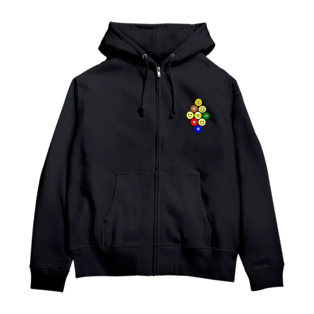 LOCO.AYAの⑤⑨ヤシの木&ナインボールラック ビリヤードデザイン。 Zip Hoodie