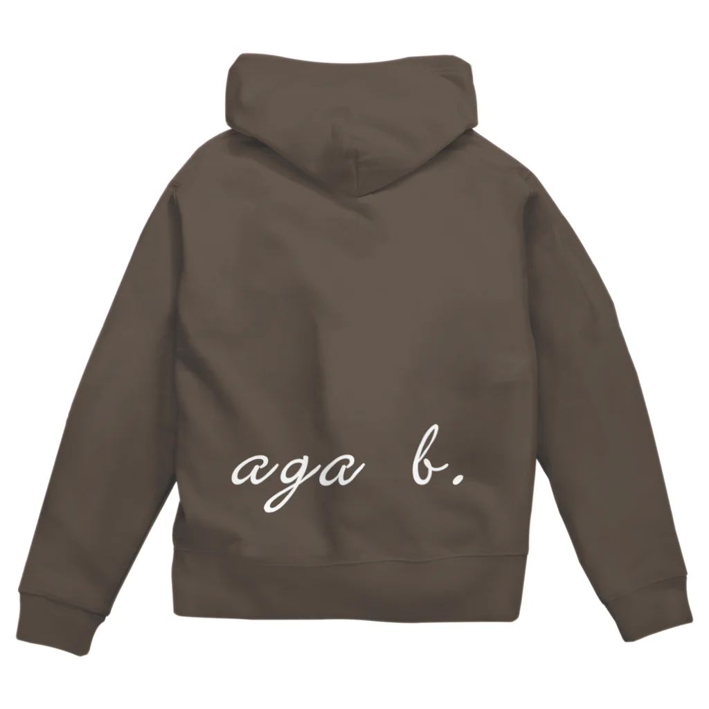 majime-nekoのお店のaga b.の白 Zip Hoodie