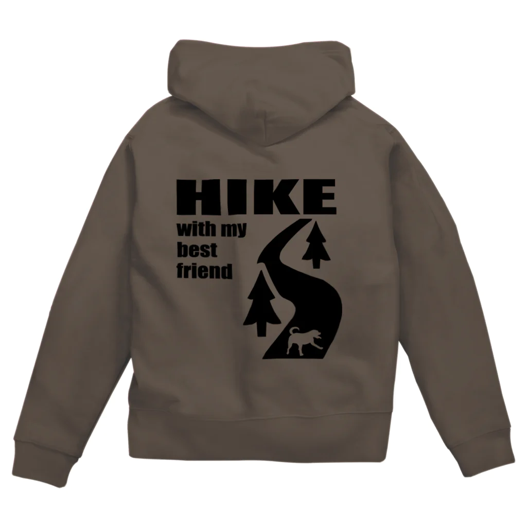 too muchの人間用のHIKE黒 Zip Hoodie